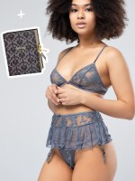 Подарочный набор женский OPIUM Women in grey: Цвет: Великолепный подарок в шикарной упаковке понравится любой девушке. В коробке, напоминающей драгоценную шкатулку, бережно упакован комплект нижнего белья: комплект из богатого ажурного кружева включает пояс, бюст и стринги. Порадуйте себя любимую или близкого человека роскошным презентом. Состав: пояс, бюст, трусики 90% полиамид, 10% эластан
Коллекция: Istinto di Opium
Серый