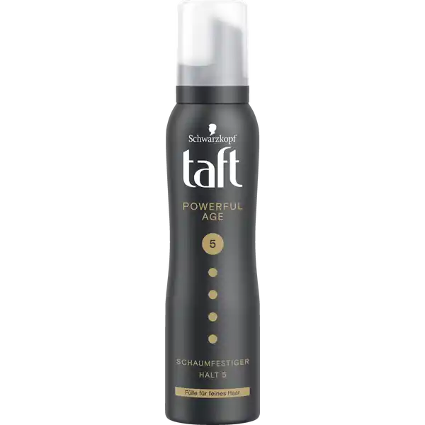 Schwarzkopf Taft Schaumfestiger Powerful Age Haltegrad 5 - sehr starker Halt: Цвет: Produktbeschreibung und details Der Taft Powerful Age Schaumfestiger verleiht Ihnen sichtbar mehr Flle und krftigeres Haar insbesondere bei feinem und dnner werdendem Haar Fr langanhaltenden Halt ohne zu verkleben Rckstnde oder das Haar zu beschweren Ihr Haar wird sowohl vor Fhnschden als auch vor Feuchtigkeit und Wind geschtzt Taft Schaumfestiger verwenden vegane Rezepturen und sind frei von tierischen Inhaltsstoffen gestrktes Haar ampamp sichtbar mehr Flle Haltegrad  langanhaltendes Volumen ampamp Halt ohne zu verkleben hilft vor Fhnschden zu schtzen hilft die Frisur vor Feuchtigkeit ampamp Wind zu schtzen ohne Rckstnde ohne zu beschweren Kontaktdaten Schwarzkopf ampamp Henkel a division of Henkel AG ampamp Co KGaA D Dsseldorf     UrsprungslandHerkunftsort Deutschland Anwendung und Gebrauch Gut schtteln und Ventil nach unten richten Schaum entnehmen und im feuchtem Haar verteilen Nicht aussplen Fhnhitze verstrkt den VolumenEffekt Inhaltsstoffe Aqua Water EauHydroxypropyl StarchButanePropaneGuar Hydroxypropyltrimonium ChloridePanthenolLactic AcidSodium BenzoateCaprylylCapryl GlucosideSodium HydroxideCetrimonium ChloridePropylene GlycolParfum FragranceLinaloolCitronellolGeraniolBenzyl Alcohol Warnhinweise und wichtige Hinweise Warnhinweise GEFAHR Extrem entzndbares Aerosol Behlter steht unter Druck Kann bei Erwrmung bersten Von Hitze heien Oberflchen Funken offenen Flammen und anderen Zndquellen fernhalten Nicht rauchen Nicht gegen offene Flamme oder andere Zndquelle sprhen Nicht durchstechen oder verbrennen auch nicht nach Gebrauch Vor Sonnenbestrahlung schtzen Nicht Temperaturen ber  C aussetzen Darf nicht in die Hnde von Kindern gelangen In gut belfteten Bereichen verwenden Nur kurz sprhen Nur vllig entleerte Dose in die Wertstoffsammlung geben Die vollstndigen Warnhinweise entnehmen Sie bitte der Verpackung
https://www.rossmann.de/de/pflege-und-duft-schwarzkopf-taft-schaumfestiger-powerful-age-haltegrad-5---sehr-starker-halt/p/4015100437898