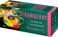 «ETRE», чай Strawberry зеленый с клубникой, 25 пакетиков, 50г: 