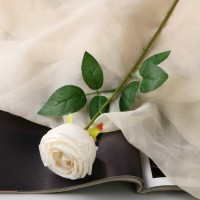 Цветы искусственные "Роза Шёлк" 7х56 см, белый: 