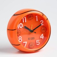 Часы - будильник настольные "Баскетбольный мяч", дискретный ход, 11 см, 11.5 х 11.5 см, АА: 