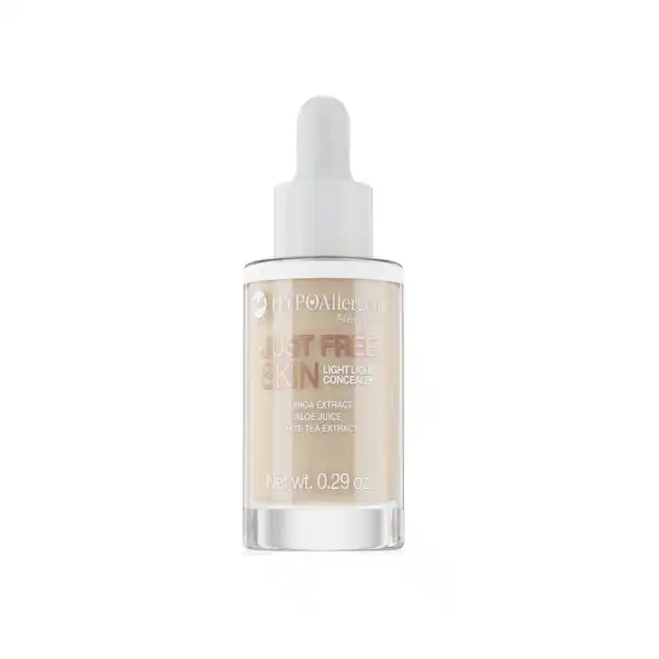 HYPOAllergenic Just Free Skin Light Liquid Concealer 04 Sand: Цвет: Produktbeschreibung und details Unebenheiten und dunkle Augenringe werden mit dem Light Liquid Concealer aus der HYPOAllergenic Just Free Kollektion zuverlssig abgedeckt Die leichte flssige Konsistenz verhindert das Absetzen in Fltchen und passt sich perfekt dem Hautton an Die Formulierung entspricht ihrem Clean BeautyAnsatz und  der Inhaltsstoffe sind natrlichen Ursprungs Glyzerin spendet viel Feuchtigkeit AloeVera Saft ist reich an Aminosuren Vitaminen sowie Mineralstoffen und hat eine beruhigende Wirkung auf die Haut QuinoaSamenextrakt pflegt und spendet Feuchtigkeit Weier Tee hat antioxidative Eigenschaften und kann den Hautalterungsprozess wirksam verlangsamen Ideal auch als LidschattenBase Das Produkt entspricht ihrem Clean BeautyKonzept Veganes Produkt Geeignet fr Personen mit empfindlicher und zu Allergien neigender Haut Dermatologisch getestet Kontaktdaten Bell PPHU ul Graniczna  G  Jzefw Poland UrsprungslandHerkunftsort Polen Anwendung und Gebrauch Um kleine Makel und Unebenheiten zu kaschieren den Concealer vor der Foundation auftragen Gebrauch Aufbewahrung und Verwendung Aufbewahrungs und Verwendungsbedingungen Khl und trocken lagern Inhaltsstoffe Aqua Water Diethylhexyl Carbonate Triethylhexanoin Coconut Alkanes Glycerin Magnesium Sulfate Polyglyceryl DiisostearatePolyhydroxystearateSebacate Diisostearoyl Polyglyceryl Dimer Dilinoleate Disteardimonium Hectorite Aloe Barbadensis Leaf Juice Aluminum Hydroxide Stearoyl Inulin Propylene Carbonate Ethylhexylglycerin Chenopodium Quinoa Seed Extract Hydrogenated Lecithin Camellia Sinensis Leaf Extract Sorbic Acid Alumina Magnesium Oxide Phenoxyethanol Potassium Sorbate Sodium Benzoate CI  CI  CI  Iron Oxides CI  Titanium Dioxide Warnhinweise und wichtige Hinweise Warnhinweise Produkt nur zu ueren Anwendung Nach Gebrauch gut verschlieen Verndert das Produkt das Aussehen den Geruch oder die Konsistenz Anwendung unterbrechen Treten Reizungen aus brechen Sie die Anwendung ab und konsultieren Sie Ihren Arzt
https://www.rossmann.de/de/make-up-hypoallergenic-just-free-skin-light-liquid-concealer-04-sand/p/5902082546412