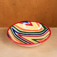 Тарелка Риштанская Керамика "Атлас", разноцветная, глубокая, 20 см: 