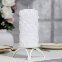 Свеча-цилиндр свадебная "Розы", 14х7,5 см, белая, домашний очаг: 