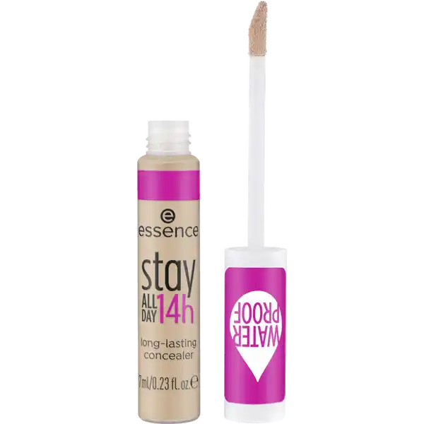 essence stay ALL DAY 14h long-lasting concealer 40: Цвет: https://www.rossmann.de/de/make-up-essence-stay-all-day-14h-long-lasting-concealer-40/p/4059729394514
Produktbeschreibung und details Der stay ALL DAY h longlasting concealer lsst sich dank seiner cremigweichen Textur leicht auftragen und gleichmig verblenden Er deckt sofort Hautunebenheiten Rtungen und Augenringe ab Das natrlichmatte Finish hlt bis zu h lang ist transferproof und wasserfest Die Formulierung ist ohne Silikone und Mikroplastikpartikel die Textur trocknet die Haut nicht aus und setzt sich nicht in Fltchen ab  perfekt fr einen ebenmig aussehenden Teint Kontaktdaten cosnova GmbH Am Limespark  D Sulzbach am Taunus UrsprungslandHerkunftsort Polen Anwendung und Gebrauch Der Concealer kann sowohl vor als auch nach der Foundation auf Hautunebenheiten aufgetupft werden eignet sich aber auch zum Contouring Hierfr sollte ein Concealer eine bis zwei Nuancen heller als der eigene Hautton auf der Stirn auf dem Kinn und dem Nasenrcken aufgetragen werden Mit Concealer lassen sich auerdem Augenringe kaschieren einfach unter dem Auge etwas Concealer in Form eines umgedrehten Dreiecks auftragen und verblenden Gebrauch Aufbewahrung und Verwendung Aufbewahrungs und Verwendungsbedingungen Langanhaltende Abdeckcreme Aufbaubare mittlere bis hohe Deckkraft Wasserfest Inhaltsstoffe AQUA WATER ISODODECANE C ALKANE ISONONYL ISONONANOATE POLYGLYCERYL DIISOSTEARATEPOLYHYDROXYSTEARATESEBACATE BISDIGLYCERYL POLYACYLADIPATE MAGNESIUM SULFATE GLYCERIN CUCUMIS SATIVUS CUCUMBER JUICE COCOS NUCIFERA COCONUT WATER HELIANTHUS ANNUUS SUNFLOWER SEED OIL LEUCONOSTOCRADISH ROOT FERMENT FILTRATE TOCOPHEROL SHOREA ROBUSTA RESIN DISTEARDIMONIUM HECTORITE DIISOSTEAROYL POLYGLYCERYL DIMER DILINOLEATE BORON NITRIDE ETHYLHEXYLGLYCERIN PROPYLENE CARBONATE HYDROGENATED LECITHIN CITRIC ACID PHENOXYETHANOL SODIUM BENZOATE POTASSIUM SORBATE ALUMINUM HYDROXIDE CI  CI  CI  IRON OXIDES CI  TITANIUM DIOXIDE