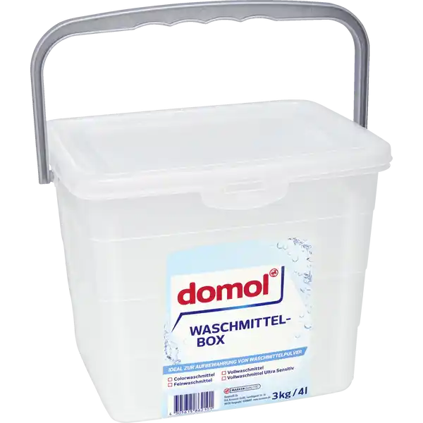 domol Waschmittelbox: Цвет: https://www.rossmann.de/de/haushalt-domol-waschmittelbox/p/4305615862101
Produktbeschreibung und details Die praktische domol Waschmittelbox ist ideal als Aufbewahrungsort fr Waschmittelpulver aus Nachfllpackungen geeignet So bleibt Ihr Waschmittel gut verschlossen im Regal stehen und wird vor Feuchtigkeit geschtzt Die Box ist aber auch fr andere Zwecke vielseitig verwendbar Fassungsvermgen ca  kg   l Box hergestellt aus   recyceltem Plastik Box ohne Henkel Kontaktdaten Dirk Rossmann GmbH Isernhgener Str   Burgwedel wwwrossmannde