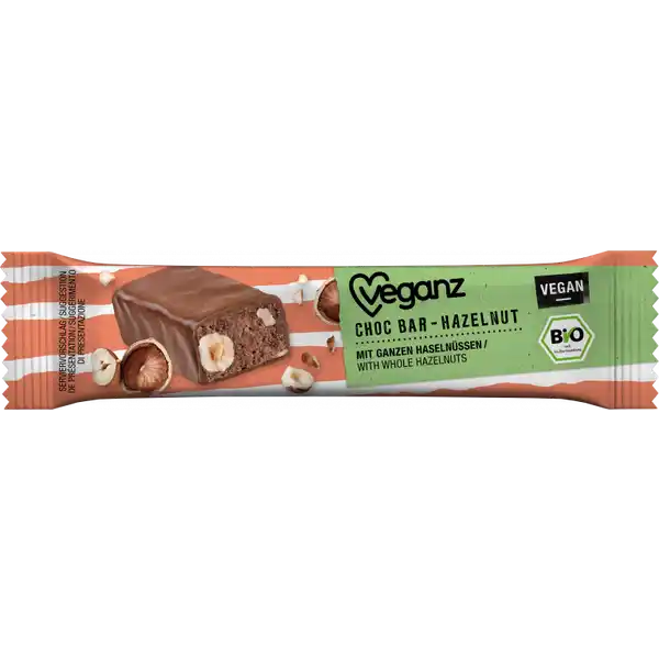 veganz Bio Choc Bar Hazelnut: Цвет: Produktbeschreibung und details Einen SchokoRiegel zu entwickeln der gleichzeitig vegan und bio ist und dabei wirklich gut schmeckt war eine echt harte Nuss Und brauchte genau das ganze Haselnsse So knackig so s so lecker mit ganze Haselnssen vegan Lebensmittelunternehmer Name Veganz Group AG Adresse Warschauer Str   Berlin wwwveganzde Bio Zertifikat CHBIO UrsprungslandHerkunftsort EUNichtEULandwirtschaft Testurteile Qualittssiegel ampamp Verbandszeichen Rechtlich vorgeschriebene Produktbezeichnung BioHaselnusscrmeriegel mit ganzen Haselnusskernen   berzogen mit Schokoladenkuvertre  Zutaten Rohrzucker HASELNSSE  gerstet   Kakaobutter Kakaomasse Reisglukosesirup getrocknet Sonnenblumenl Emulgator Sonnenblumenlecithine Vanilleschoten gemahlen Meersalz  aus kontrolliert biologischem Anbau Kann Spuren von MANDELN und MILCH enthalten Nhrwerte Durchschnittliche Nhrwertangaben pro  g Energie  kj   kcal Fett  g davon  gesttigte Fettsuren  g Kohlenhydrate  g davon  Zucker  g Eiwei  g Salz  g Gebrauch Aufbewahrung und Verwendung Aufbewahrungs und Verwendungsbedingungen Trocken lagern und vor Wrme schtzen
https://www.rossmann.de/de/lebensmittel-veganz-bio-choc-bar-hazelnut/p/4260402485317