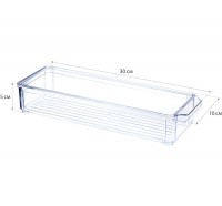 Органайзер для холодильника 10х30х5см с крышкой Прозрачный: Цвет: Органайзер для холодильника 10х30х5см с крышкой   Прозрачный
