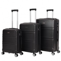 VERTICAL STUDIO "Bars" Suitcase Set of 3 20" 24" 28" black: Цвет: Brand VERTICAL STUDIO Set consisting of three trolley cases Outer material plastic ABS big Trolley External dimensions HWD  cm   cm   cm inches      Net weight  volume kg  L medium Trolley External dimensions HWD  cm   cm   cm inches      Net weight  volume kg  L smaller Trolley External dimensions HWD  cm   cm   cm inches      Net weight  volume  kg   l Lining material  polyester Brand logo as a metal emblem on the front Matryoshka design can be stored inside each other to save space The smallest Suitcase corresponds to the size regulations for hand luggage a telescopic handle with several possible height settings four smoothrunning wheels for convenient transport a large main compartment with a circumferential way zipper three digit suitcase lock  possible combinations Divider with integrated zippered mesh pocket for division converging tension straps with click closure Interior lined throughout Zippered lining on each side of the case two carrying handles with suspension four spacers on one side structured outer material with a matte finish NEW with box ampamp original packaging
https://www.sportspar.com/vertical-studio-bars-suitcase-set-of-3-20-24-28-black