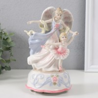 Сувенир керамика музыкальный "Ангел-хранитель и маленькая балерина" 11х12х19 см: 