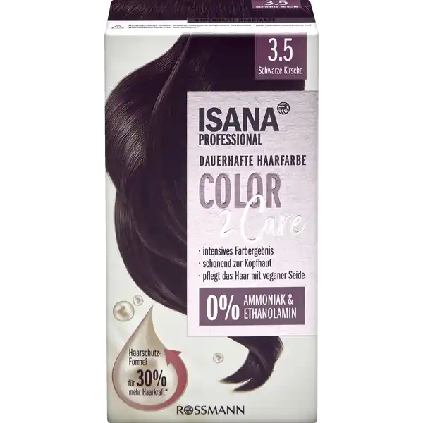 ISANA PROFESSIONAL Color2Care 3.5 Schwarze Kirsche: Цвет: Produktbeschreibung und details Innovative Coloration mit Haarschutzformel Die innovative Coloration von ISANA ColorCare vereint brilliante Farbergebnisse mit einer besonders schonenden Formulierung Dank der Haarschutzformel wird das Haar schon whrend der Frbung weniger belastet ColorCare bietet perfekte Grauhaarabdeckung und langanhaltende Farbergebnisse dazu einen angenehmen neutralen Duft Die ISANA COLORCARE Farbglanzkur mit innovativer veganer Seide rundet das Farbergebnis ab versiegelt das Haar und verleiht dem Haar perfekte Kmmbarkeit mit frisch leuchtendem Glanz enthlt  Flasche Entwickleremulsion  Tube Farbcreme  Sachet Farbglanzkur  Paar Folienhandschuhe Kontaktdaten Dirk Rossmann GmbH Isernhgener Str   Burgwedel wwwrossmannde   UrsprungslandHerkunftsort Hergestellt in Deutschland Anwendung und Gebrauch Komponenten mischen gut schtteln auftragen nach  Minuten Einwirkzeit aussplen Mit Farbglanzkur nachbehandeln  Fertig Fr weitere Hinweise zur Anwendung liegt Gebrauchsanweisung bei Inhaltsstoffe Farbcreme fr Sorte Schwarze Kirsche  AQUA CETEARYL ALCOHOL PROPYLENE GLYCOL SODIUM LAURETH SULFATE LANOLIN ALCOHOL PARAFFINUM LIQUIDUM GLYCERYL STEARATE SE TOLUENEDIAMINE SULFATE SODIUM HYDROXIDE AMMONIUM CHLORIDE METHYLHYDROXYETHYLAMINOPHENOL ASCORBIC ACID SIMMONDSIA CHINENSIS SEED OIL SODIUM SULFITE PARFUM AMINOHYDROXYTOLUENE PAMINOPHENOL TETRASODIUM EDTA HC RED NO  SODIUM BENZOATE POTASSIUM IODIDE METHYL BENZOATE Farbentwickleremulsion Aqua Hydrogen Peroxide Cetearyl Alcohol Sudium Lauryl Sulfate Disodium Phosphate Salicylic Acid Phosphoric Acid Etidronic Acid Farbglanzkur Aqua Cetearyl Alcohol Phenoxyethanol Cetrimonium Chloride Dimethicone Isopropyl Alcohol Parfum Butyrospermum Parkii Butter Ethylhexylglycerin Linum Usitatissimum Linseed Seed Oil Polyquaternium SRSpider Polypeptide Tocopheryl Acetate Hexanediol Caprylyl Glycol Citric Acid Methyl Benzoate Warnhinweise und wichtige Hinweise Warnhinweise Haarfrbemittel knnen schwere allergische Reaktionen hervorrufen Bitte folgende Hinweise lesen und beachten dieses Produkt ist nicht fur Personen unter  Jahren bestimmt temporre Ttowierungen mit schwarzem Henna knnen das Allergierisiko erhhen Frben Sie Ihr Haar nicht wenn Sie einen Ausschlag im Gesicht haben oder wenn Ihre Kopfhaut empfindlich gereizt oder verletzt ist wenn Sie schon einmal nach dem Frben Ihrer Haare eine Reaktion festgestellt haben wenn eine temporre Ttowierung mit schwarzem Henna bei Ihnen schon einmal eine Reaktion verursacht hat Nicht zur Frbung von Wimpern und Augenbrauen verwenden Sofort Augen spulen falls das Erzeugnis mit den Augen in Beruhrung gekommen ist Nach der Anwendung die Haare gut spulen Farbcreme enthlt Phenylendiamine Toluyendiamine Resorcin EntwicklerEmulsion enthlt Wasserstoffperoxid Kontakt mit Augen vermeiden Sofort Augen spulen falls das Erzeugnis mit den Augen in Beruhrung gekommen ist Geeignete Handschuhe tragen Mischverhltnis Entwickleremulsion  Farbcreme     WICHTIGE HINWEISE  Bitte vor der Anwendung aufmerksam lesen und befolgen Fuhren Sie keinen eigenen Vertrglichkeitstest durch Sollten Sie Zweifel haben ob Sie die Haarfarbe vertragen zB bei sehr empfindlicher Haut oder bereits aufgetretener Unvertrglichkeit bei fruher durchgefuhrter Haarfrbung lassen Sie sich am besten von Ihrem Hautarzt beraten Verwenden Sie diese Haarcoloration ausschlielich zur Frbung der Kopfhaare Nicht anwenden wenn Ihre Haare mit Henna oder Metallsalzen gefrbt wurden oder mit einem Produkt behandelt wurden das schrittweise zur naturlichen Haarfarbe zuruckfuhrt Auer Reichweite von Kindern aufbewahren Fertige Mischung sofort anwenden keinesfalls in geschlossener Flasche aufbewahren Bitte bewahren Sie Reste der Mischung nicht auf Vermeiden Sie die Beruhrung der Color Creme bzw der Mischung mit Textilien oder Kunststoffen da sonst Flecken entstehen die Sie praktisch nicht mehr entfernen knnen Spritzer auf der Haut oder Kleidung sofort abspulen Bitte lesen und befolgen Sie die Hinweisein der Gebrauchsanweisung Nicht zur Anwendung bei Kindern bestimmt
https://www.rossmann.de/de/pflege-und-duft-isana-professional-color2care-35-schwarze-kirsche/p/4305615716275