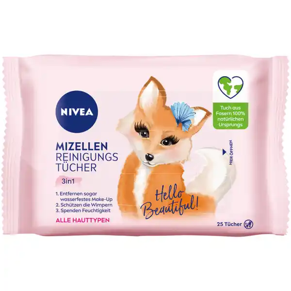 NIVEA Mizellen Reinigungstcher in Hey Pretty: Цвет: Produktbeschreibung und details Die NIVEA in Mizellen Reinigungstcher mit Vitamin E Entfernen Makeup ampamp sogar wasserfeste Mascara und reinigen grndlich aber besonders sanft Spenden Feuchtigkeit und erfrischen die Haut Die Tcher schtzen die natrliche Feuchtigkeitsbalance der Haut und sind fr jeden Hauttyp geeignet  ideal fr die tgliche Anwendung Die Mizellen Reinigungstcher sorgen fr frische und gesund aussehende Haut Aus Liebe zu Haut ampamp Umwelt sind die weichen Tcher aus Tuchfasern  natrlichen Ursprungs Die Verpackung der Reinigungstcher ist zu  aus wiederverwendetem Material aus der Folienproduktion Die milde Formel beinhaltet Inhaltsstoffe  natrlichen Ursprungs und ist komplett frei von Mikroplastik Mizellen Reinigungstcher in entfernen Makeup ampamp sogar wasserfeste Mascara und reinigen grndlich aber besonders sanft spenden Feuchtigkeit und erfrischen die Haut schtzen die Wimpern dank milder Formel fr jeden Hauttyp geeignet  ideal fr die tgliche Anwendung Tuchfasern aus  natrlichem Ursprung  biologisch abbaubare Formel Verpackung zu  aus wiederverwendetem Material Kontaktdaten Beiersdorf AG Unnastrasse   Hamburg  UrsprungslandHerkunftsort Niederlande Testurteile Qualittssiegel ampamp Verbandszeichen Anwendung und Gebrauch Gesicht Hals und Augenpartie bei geschlossenen Augen mit dem Tuch reinigen Die Packung sofort wieder sorgfltig verschlieen um ein Austrocknen der Tcher zu verhindern Gebrauch Aufbewahrung und Verwendung Aufbewahrungs und Verwendungsbedingungen Packung sorgfltig verschlieen Inhaltsstoffe Aqua Alcohol Denat PEG Hydrogenated Castor Oil Tocopheryl Acetate Tocopherol Glycerin Sorbitol Poloxamer  Decyl Glucoside Polyquaternium Disodium Cocoyl Glutamate Sodium Chloride Sodium Sulfate Propylene Glycol Ethylhexylglycerin Hexanediol Trisodium EDTA Citric Acid Phenoxyethanol Linalool Citronellol Geraniol Benzyl Alcohol AlphaIsomethyl Ionone Citral BHT Parfum
https://www.rossmann.de/de/make-up-nivea-mizellen-reinigungstuecher-3in1-hey-pretty/p/4005900774699