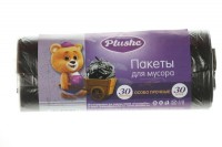 Мешки для мусора 30л (25*56) 30шт, 8мкм, Plushe особо прочные: 