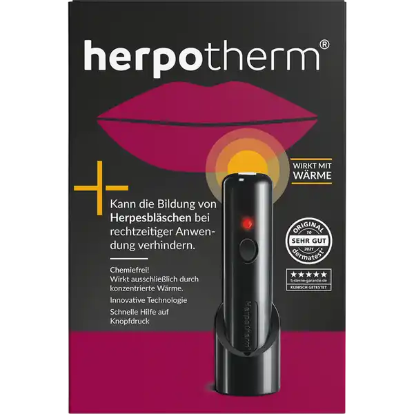 IDEENWELT Best Basics Herpotherm: Цвет: https://www.rossmann.de/de/gesundheit-ideenwelt-best-basics-herpotherm/p/4250297401585
Produktbeschreibung und details Lippenherpes ist nicht nur unschn sondern kann auch sehr schmerzhaft sein Die begleitenden Symptome wie Brennen Kribbeln Juckreiz oder Spannen knnen ab der ersten Anwendung von Herpotherm gelindert werden Herpotherm ist ein Medizinprodukt das bei rechtzeitiger Anwendung Lippenblschen sogar komplett verhindern kann chemiefrei  wirkt ausschlielich mit konzentrierter Wrme fr Schwangere Allergiker und Kinder geeignet langlebige Alternative zu Cremes und Patches einfach und praktisch in der Handhabung dermatologisch getestet Eigenanwendung ab  Jahren Kontaktdaten mibeTec GmbH Mnchener Strae   Brehna wwwherpothermde UrsprungslandHerkunftsort Deutschland Anwendung und Gebrauch Die Anwendung von Herpotherm ist sehr einfach Zuerst wird das Gert auf der betroffenen Hautstelle platziert und leicht angedrckt Nach Bettigen der Drucktaste erwrmt sich die keramische Kontaktflche auf ca C Diese wird fr eine Dauer von drei Sekunden aufrechterhalten bevor sich Herpotherm automatisch abschaltet Hinweise zur Elektrogerte und Batterieentsorgung Hinweise zur Entsorgung von Elektrogerten und Batterien httpswwwrossmanndedeserviceundhilfeelektrogesetzbatteriegesetz