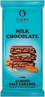 «O'Zera», шоколад Milk chocolate with Almonds salt caramel, 90г: 