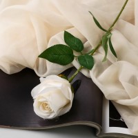 Цветы искусственные "Роза Карина" 7х56 см, белый: 