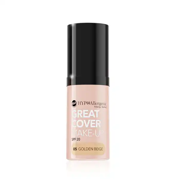 HYPOAllergenic Great Cover Make Up SPF 20 05 Golden Beige: Цвет: Produktbeschreibung und details Intensive Abdeckung die den ganzen Tag hlt ohne Maskeneffekt Das HYPOAllergenic Great Cover Make Up ist eine MousseFoundation die den natrlichen Glow der Haut wieder herstellt und kleine Unvollkommenheiten zuverlssig abdeckt Der Teint wirkt ebenmiger natrlicher und strahlender Zustzlich wird die Haut mit einem Lichtschutzfaktor  vor schdlichen UVStrahlen geschtzt Besonders empfohlen wird die Foundation bei Couperose fahler mder Haut und bei Neigung zu Pigmentflecken Veganes Produkt Geeignet fr Personen mit empfindlicher und zu Allergien neigender Haut Dermatologisch getestet Kontaktdaten Bell PPHU Bell PPHU ul Graniczna  G  Jzefw Poland Anwendung und Gebrauch Eine kleine Menge auf das Gesicht auftragen und mit den Fingern einem Pinsel oder Schwamm verblenden Inhaltsstoffe Aqua Cyclopentasiloxane Zinc Oxide nano Cyclohexasiloxane Glycerin Triethylhexanoin Titanium Dioxide nano PEGPPG Dimethicone Disteardimonium Hectorite Dimethicone Crosspolymer Polymethyl Methacrylate Sodium Chloride Stearoyl Inulin Polysorbate  Hydrated Silica Aluminum Hydroxide Hydrogen Dimethicone Ethylhexylglycerin Propylene Carbonate Trimethoxycaprylylsilane Triethoxycaprylylsilane Phenoxyethanol CI  CI  CI  CI
https://www.rossmann.de/de/make-up-hypoallergenic-great-cover-make-up-spf-20-05-golden-beige/p/5902082525967