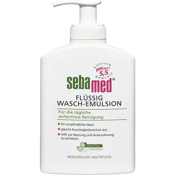 sebamed Flssig WaschEmulsion: Цвет: Produktbeschreibung und details fr empfindliche Haut fr die tgliche seifenfreie Reinigung gleicht Feuchtigkeitsverlust aus hilft vor Irritationen und Austrocknung zu schtzen medizinische Hautpflege pH Wert   klinisch geprft Kontaktdaten Sebapharma GmbH ampamp Co KG WISSENSCHAFT FR GESUNDE HAUT  Boppard wwwsebamedde UrsprungslandHerkunftsort Deutschland Anwendung und Gebrauch Sparsam auf die angefeuchtete Haut auftragen Zur Hand Gesichts und Krperreinigung Inhaltsstoffe Aqua Sodium C Olefin Sulfonate Sodium Laureth Sulfate Disodium Laureth Sulfosuccinate Sodium Chloride Laureth Panthenol Glycol Distearate Parfum Saccharide Isomerate Allantoin Niacinamide Pyridoxine HCl Glycine Magnesium Aspartate Alanine Lysine Leucine Biotin Glycerin Sodium Lauroyl Glutamate Citric Acid Cocamidopropyl Betaine Sorbitan Laurate PEG Methyl Glucose Dioleate Phenoxyethanol Sodium Benzoate CI  CI
https://www.rossmann.de/de/pflege-und-duft-sebamed-fluessig-wasch-emulsion/p/4103040030986