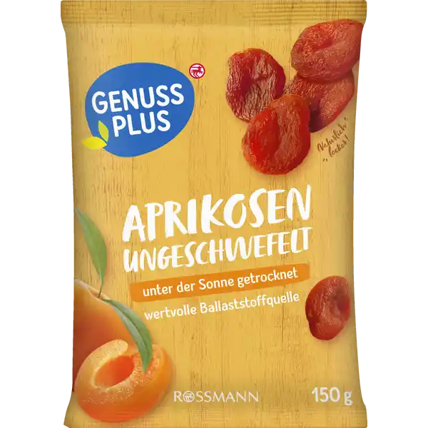 GENUSS PLUS Aprikosen, ungeschwefelt: Цвет: Produktbeschreibung und details Dein sonnigsaftiger FruchtSnack Sie machen dein Msli noch leckerer sie sind eine se Versuchung fr zwischendurch und auch als Backzutat schmecken sie prima Unsere getrockneten ungeschwefelten Aprikosen werden in der trkischen Sonne getrocknet  und dienen dir als kstliche Ballaststoffquelle mit hohem Kaliumgehalt unter der Sonne getrocknet wertvolle Ballaststoffquelle glutenfrei laktosefrei vegan Von Natur aus vegan glutenfrei und laktosefrei Laktosegehalt unter  g g Lebensmittelunternehmer Name Dirk Rossmann GmbH Adresse Isernhgener Str   Burgwedel Germany wwwrossmannde      Testurteile Qualittssiegel ampamp Verbandszeichen Rechtlich vorgeschriebene Produktbezeichnung Aprikosen getrocknet entsteint ungeschwefelt  ohne Zuckerzusatz enthlt von Natur aus Zucker Zutaten Aprikosen getrocknet Kann Spuren von SCHALENFRCHTE und ERDNSSEN enthalten Nhrwerte Durchschnittliche Nhrwertangaben pro  g pro  Portion  Portion  g Energie  kj   kcal  kj   kcal Fett  g  g davon  gesttigte Fettsuren  g  g Kohlenhydrate  g davon  Zucker  g  g Ballaststoffe  g  g Eiwei  g  g Salz  g amplt  g NRV NRV Kalium  mg    mg   Gebrauch Aufbewahrung und Verwendung Aufbewahrungs und Verwendungsbedingungen Trocken und wrmegeschtzt lagern Warnhinweise und wichtige Hinweise Warnhinweise ACHTUNG Auch entsteinte Frchte knnen vereinzelt Steine oder Bruchstcke von Steinen enthalten
https://www.rossmann.de/de/lebensmittel-genuss-plus-aprikosen-ungeschwefelt/p/4305615839639