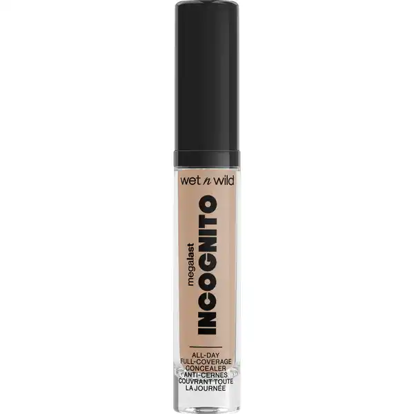 wet n wild MegaLast Incognito All-Day Full Coverage Concealer Light Honey: Цвет: https://www.rossmann.de/de/make-up-wet-n-wild-megalast-incognito-all-day-full-coverage-concealer-light-honey/p/0077802119001
Produktbeschreibung und details Der MegaLast Incognito Concealer mit pflegenden und feuchtigkeitsspendenden Inhaltsstoffen wie Sheabutter Sholzwurzelextrakt und Mangosamenbutter bietet langanhaltende Deckkraft von mittlerer bis hoher Intensitt und ein weiches mattes Finish Leicht auf der Haut extrem langanhaltend und luxuris in der Anwendung  der Concealer deckt alles ab Er lsst sich nahtlos verblenden ist intensiv pigmentiert und perfekt zum Highlighten und Konturieren Kontaktdaten Markwins Beauty Brands Montornes Del Valles ES  UrsprungslandHerkunftsort China Anwendung und Gebrauch Um mde Augen zu kaschieren zeichnen Sie ein Dreieck vom inneren Augenwinkel zum ueren Augenwinkel und zur ueren Nasenpartie und verblenden Sie es Zum Konturieren whlen Sie einen Farbton zwei Nuancen dunkler als Ihr natrlicher Hautton und tragen Sie ihn von der oberen Seite des Wangenknochens bis zur Mitte der Wange auf und verblenden Sie ihn Zum Highlighten whlen Sie einen Farbton zwei Nuancen heller als Ihr natrlicher Hautton und tragen Sie ihn auf die Mitte Ihrer Nase Ihren Nasenrcken die Mitte Ihrer Stirn und Ihres Lippenherzens auf und verblenden Sie ihn Gebrauch Aufbewahrung und Verwendung Aufbewahrungs und Verwendungsbedingungen Khl und trocken lagern Inhaltsstoffe AQUA CYCLOPENTASILOXANE TALC ISOPENTYLDIOL CETYL PEGPPG DIMETHICONE GLYCERIN TRIMETHYLSILOXYSILICATE CETYL ETHYLHEXANOATE TRIETHYLHEXANOIN PENTYLENE GLYCOL PEG DIMETHICONE DISTEARDIMONIUM HECTORITE DIISOSTEARYL MALATE MAGNESIUM SULFATE PHENOXYETHANOL TRIETHOXYCAPRYLYLSILANE LECITHIN MANGIFERA INDICA SEED BUTTER GLYCYRRHIZA GLABRA ROOT EXTRACT VITIS VINIFERA SEED EXTRACT ETHYLHEXYLGLYCERIN DISODIUM EDTA NIACINAMIDE BUTYROSPERMUM PARKII BUTTER TOCOPHEROL PROPYLENE GLYCOL GLYCINE SOJA OIL SORBITOL CITRIC ACID SODIUM HYDROXIDE   CI  CI  CI  CI  IL