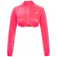 adidas Originals x Jeremy Scott Cropped Women Jacket H50967: Цвет: https://www.sportspar.com/adidas-originals-x-jeremy-scott-cropped-women-jacket-h50967
Brand: adidas Cooperation with Jeremy Scott Material: 93%polyester, 7%elastane Brand logo discreetly embroidered on the left chest classic adidas stripes down the sleeves stand-up collar full zip lightly padded, integrated bustier (without pads) long sleeve short cut (crop) velvety, soft velor material Elastic waistband on the back fit: Slim Fit pleasant wearing comfort NEW, with tags &amp; original packaging