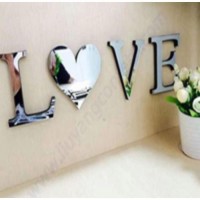 Наклейки интерьерные "LOVE", зеркальные, декор на стену, буква 8 х 10 см: 