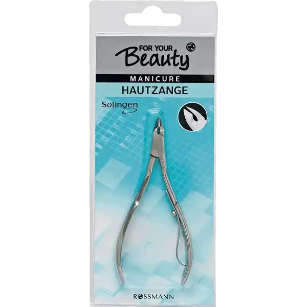 FOR YOUR Beauty Hautzange: Цвет: Produktbeschreibung und details Mit der Hautzange lsst sich feine Nagelhaut mhelos entfernen Zange ffnen die Feder umklappen und mit wenig Druck schneidet die Hautzange sauber und przise ohne die Haut zu verletzen Der praktische Federmechanismus erleichtert das ffnen und Ansetzen der Hautzange Durch den extrem harten Stahl ist die Hautzange besonders langlebig SolingenQualitt Kontaktdaten Dirk Rossmann GmbH Isernhgener Strae   Burgwedel wwwrossmannde
https://www.rossmann.de/de/pflege-und-duft-for-your-beauty-hautzange/p/4305615328300