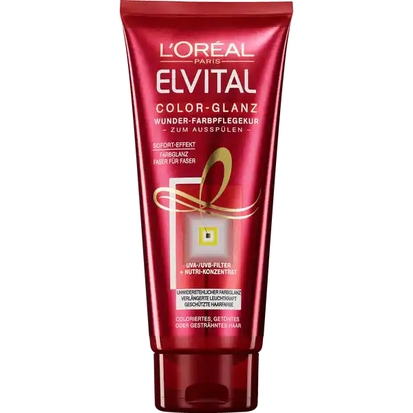 LOral Paris Elvital WunderFarbglanzkur Color Glanz ml: Цвет: Produktbeschreibung und details Die leichte CremeFormel der LOreal Paris Elvital ColorGlanz WunderFarbpflegekur fr intensivierten Farbglanz zieht sofort ein um die Haarfaser geschmeidig flieend zu pflegen und langanhaltend zu schtzen Der Farbglanz wird augenblicklich verschnert und die Haarfarbe bleibt deutlich lnger leuchtend Kur ohne Einwirkzeit Ultraleichtes Aussplen Sofortige Wirkung UrsprungslandHerkunftsort Frankreich Anwendung und Gebrauch Nach jeder Haarwsche gleichmig vom Ansatz bis in die Spitzen verteilen Ohne Einwirkzeit gleich aussplen sofortige Wirkung Gebrauch Aufbewahrung und Verwendung Aufbewahrungs und Verwendungsbedingungen Bei Kontakt mit den Augen diese grndlich aussplen Inhaltsstoffe  D  INGREDIENTS AQUA  WATER  HYDROXYPROPYL STARCH PHOSPHATE  QUATERNIUM  STEARYL ALCOHOL  BEHENTRIMONIUM CHLORIDE  CI   RED   CI   YELLOW   TOCOPHEROL  COCOS NUCIFERA OIL  COCONUT OIL  SODIUM HYDROXIDE  PHENOXYETHANOL  ACETIC ACID  ETHYLHEXYL SALICYLATE  TRIDECETH  TRIDECETH  CHLORHEXIDINE DIGLUCONATE  POLYLINSEED OIL  CANDELILLA CERA  CANDELILLA WAX  BENZYL ALCOHOL  BENZYL SALICYLATE  LINALOOL  BENZOPHENONE  PROPYLENE GLYCOL  AMODIMETHICONE  ISOPROPYL ALCOHOL  OLEAMIDOOCTADECANEDIOL  ALPHAISOMETHYL IONONE  GERANIOL  CITRONELLOL  HEXYL CINNAMAL  GLYCERIN  PARFUM  FRAGRANCE FIL C Warnhinweise und wichtige Hinweise Warnhinweise Bei Kontakt mit den Augen diese grndlich aussplen
https://www.rossmann.de/de/pflege-und-duft-loreal-paris-elvital-wunder-farbglanzkur-color-glanz-200ml/p/3600522191087