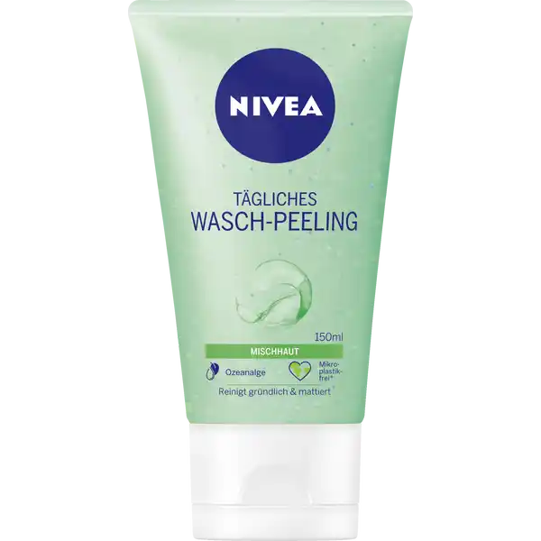 NIVEA Tgliches WaschPeeling: Цвет: Produktbeschreibung und details Sie wnschen sich eine reine Haut und einen matten Teint Das NIVEA Tgliche Waschpeeling reinigt die Haut durch enthaltene Peeling Partikel grndlich und wirkt gegen Hautunreinheiten entfernt berschssigen Talk und reduziert somit Hautglanz mit Ozeanalge erhlt die natrliche Feuchtigkeitsbalance der Haut und mattiert  fr ein sprbar reines Hautgefhl die Vertrglichkeit ist dermatologisch besttigt fr Mischhaut Formel frei von MikroplastikPartikeln gem UNEPDefinition Kontaktdaten Beiersdorf AG Unnastrasse   Hamburg wwwniveade     Anwendung und Gebrauch Tragen Sie das Waschgel auf der feuchten Haut von Gesicht Hals und Dekollet auf und sparen Sie dabei die Augenpartie aus Massieren Sie die Haut sanft und splen Sie das Gel mit lauwarmem Wasser ab Inhaltsstoffe Aqua Glycerin Sodium Laureth Sulfate Fucus Vesiculosus Extract Tocopheryl Acetate Retinyl Palmitate Microcrystalline Cellulose Cellulose CocoGlucoside Kaolin Silica PEG Glyceryl Cocoate PEG Hydrogenated Castor Oil AcrylatesC Alkyl Acrylate Crosspolymer CaprylicCapric Triglyceride CaprylicCapric Glycerides Lactose Benzophenone Hydroxypropyl Methylcellulose Sodium Benzoate Sodium Sulfate Sodium Hydroxide Sodium Chloride Triethanolamine Geraniol Parfum CI  CI  CI
https://www.rossmann.de/de/pflege-und-duft-nivea-taegliches-wasch-peeling/p/4005900758453