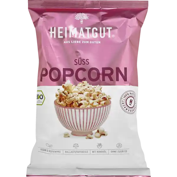 Heimatgut Bio Popcorn sss: Цвет: Produktbeschreibung und details  natrlich vegan ampamp glutenfrei hoher Ballaststoffgehalt feinste BioQualitt mit feinem BioKokosl aus dem besten quotButterflycornquot ohne Zusatzstoffe ohne Palml ohne Gentechnik Lebensmittelunternehmer Name Heimatgut GmbH Adresse Holstenwall   Hamburg wwwheimatgutcom Bio Zertifikat CZBIO UrsprungslandHerkunftsort EUNichtEULandwirtschaft Testurteile Qualittssiegel ampamp Verbandszeichen Rechtlich vorgeschriebene Produktbezeichnung Popcorn S Zutaten Mais   Rohrzucker Kokosl  aus biologischem Anbau Nhrwerte Durchschnittliche Nhrwertangaben pro  g pro  Portion  g Energie  kj   kcal  kj   kcal Fett  g  g davon  gesttigte Fettsuren  g  g Kohlenhydrate  g  g davon  Zucker  g  g Ballaststoffe  g  g Eiwei  g  g Salz  g  g Gebrauch Aufbewahrung und Verwendung Aufbewahrungs und Verwendungsbedingungen Vor Sonne schtzen Khl und trocken lagern Warnhinweise und wichtige Hinweise Warnhinweise Kann ungepoppte Maiskrner enthalten
https://www.rossmann.de/de/lebensmittel-heimatgut-bio-popcorn-suess/p/4260350920885