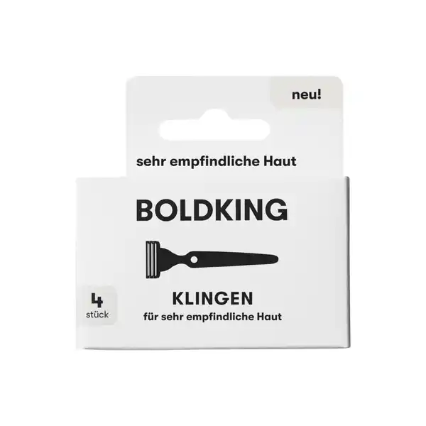 Boldking Rasierklingen: Цвет: Produktbeschreibung und details Boldking Klingen fr die sehr empfindliche Haut Passend fr den ganzen Krper  BoldkingKlingen die speziell fr die seh empfindliche Haut entwickelt sind Wie und was auch immer Sie rasieren mchten die einzigartige flexible Klinge wird damit fertig Boldking ist die einzige Marke mit  verschiedenen Klingen die fr alle Hauttypen passend sind Dieses Produkt enthlt eine Klinge fr die normale Haut Mit dem Rasierer kannst du Gesicht Kopf Schultern Rcken Achseln Beine und Schamhaare problemlos rasieren Kein Problem er lsst sich biegen verdrehen und passt sich deiner Hautoberflche an Er ist fr Abenteuer gemacht  recycelbar sehr flexibel Abstand zwischen den Klingen Anwendung und Gebrauch Haut anfeuchten Rasiergel anwenden rasieren absplen abtrocknen Aftershave anwenden Voil
https://www.rossmann.de/de/pflege-und-duft-boldking-rasierklingen/p/8720254888521