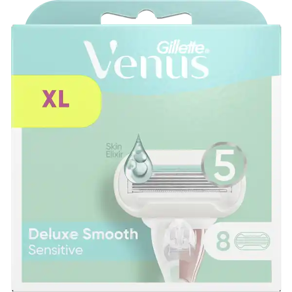 Gillette Venus Deluxe Smooth Sensitive Rasierklingen: Цвет: Produktbeschreibung und details Die Gillette Venus Rasierklingen fr Frauen wurden speziell fr den weiblichen Krper designt LANGLEBIGES KLINGENDESIGN Die Rasierklingen halten bis zu einem Monat lang basierend auf einer Rasur zweimal die Woche einfach austauschen sobald du fr eine neue Klinge bereit bist DAUERHAFT GLATT Die Rasierklingen verfgen ber  Klingen und einen SkinElixirGleitstreifen fr eine anhaltend extra glatte Rasur mit bis zu   Hautreizungen fr mehr Gleitfhigkeit  US Konsumentenstudie Feb  HAUTSCHUTZ Ein durch Wasser aktiviertes Feuchtigkeitsband bietet x mehr Feuchtigkeit um Ihre Haut gegen Verletzungen und Reizung zu schtzen vs Simply  Sensitive BERZEUGENDE LEISTUNG Die Klingen mit diamantharter Beschichtung verleihen jedem Zug weiches sanftes Gleiten fr  glatte Haut KOMPATIBEL Alle Venus Ersatzklingen passen auf alle Venus Rasierergriffe auer Simply Venus Kontaktdaten Procter ampamp Gamble  SchwalbachTs Germany wwwGilletteVenuscom Inhaltsstoffe PEGM PEGM PEG Silica Methyl DiTButyl Hydroxyhydrocinnamate Citric Acid Pentaerythrityl TetraDiTButyl Hydroxyhydrocinnamate Aloe Barbadensis Leaf Juice TrisDiTButylPhosphite BHT
https://www.rossmann.de/de/pflege-und-duft-gillette-venus-deluxe-smooth-sensitive-rasierklingen/p/7702018571215