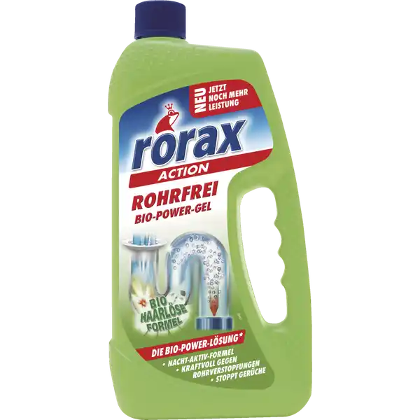 rorax Rohrfrei BIO-Power-Gel: Цвет: https://www.rossmann.de/de/haushalt-rorax-rohrfrei-bio-power-gel/p/4001499196546
Produktbeschreibung und details rorax Rohrfrei BIOPowerGel Besonders umweltschonend beseitigt das rorax BioPowerGel Verstopfungen wie Haare Fett und ble Gerche im Abflussrohr Die speziell entwickelte BioSafeRezeptur lst selbst Haare an und schdigt Abflussrohre und Dichtungen nicht Die BIOPOWERLSUNG ist Eine speziell entwickelte BioSafeRezeptur ohne ChlorChemie aufgrund der schnellen und  igen biologischen Abbaubarkeit unbedenklich fr Gewsser Kontaktdaten ErdalRex GmbH Rheinallee   Mainz Anwendung und Gebrauch  ml siehe Dosierstreifen auf der Flaschenseite in den Abfluss gieen und mit  Tassen  ml heiem Wasser nachsplen ber Nacht wirken lassen Danach mit warmen Wasser nachsplen Fr alle haushaltblichen Abflsse geeignet Gebrauch Aufbewahrung und Verwendung Aufbewahrungs und Verwendungsbedingungen Auer Reichweite von Kindern und getrennt von Lebensmitteln aufbewahren Inhaltsstoffe amplt anionische Tenside Duftstoffe Linalool