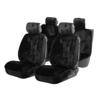 Накидки на сиденья Cartage, искусственный мех, чёрный, набор 6 шт: 