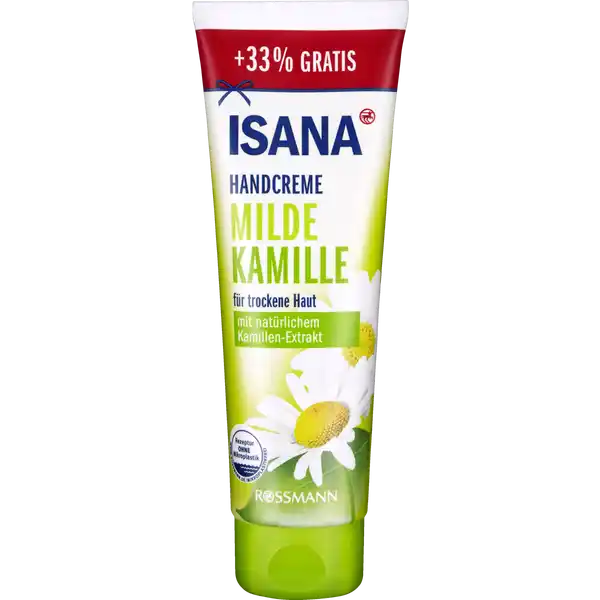 ISANA Hand- & Nagelbalsam milde Kamille: Цвет: Produktbeschreibung und details Sprbare Pflege und wertvolle Inhaltsstoffe fr das gute Gefhl streichelzarter Hnde Isana Handcremes fr Ihre tgliche Handpflege Isana Handcreme Milde Kamille pflegt trockene und beanspruchte Hnde Die wertvolle Wirkstoffkombination mit Panthenol Glycerin und Kamillen Extrakt spendet Feuchtigkeit und verbessert die Stabilitt und Flexibilitt der Ngel Die hochwertige Pflegeformel untersttzt die natrliche Regeneration und sorgt fr ein wohltuendes Gefhl zarter und geschmeidiger Hnde Die Creme zieht schnell ein und hinterlsst keinen Fettfilm Hautvertrglicheit dermatologisch besttigt und pHhautneutral mit natrlicher Kamille  Gratis Kontaktdaten Dirk Rossmann GmbH Isernhgener Str   Burgwedel wwwrossmannde     UrsprungslandHerkunftsort Deutschland Testurteile Qualittssiegel ampamp Verbandszeichen Inhaltsstoffe Aqua Glycerin Cetyl Alcohol Isopropyl Palmitate Panthenol Glyceryl Stearate Butyrospermum Parkii Butter Prunus Amygdalus Dulcis Oil Chamomilla Recutita Flower Extract Bisabolol Parfum Lactic Acid Citric Acid Phenoxyethanol Propylene Glycol Sodium Benzoate Potassium Sorbate Sodium Cetearyl Sulfate Linalool Citronellol Benzyl Salicylate Hexyl Cinnamal AlphaIsomethyl Ionone
https://www.rossmann.de/de/pflege-und-duft-isana-hand--und-nagelbalsam-milde-kamille/p/4305615418667