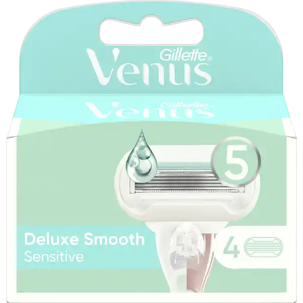 Gillette Venus Deluxe Smooth Sensitive Rasierklingen: Цвет: Produktbeschreibung und details Die Gillette Venus Rasierklingen fr Frauen wurden speziell fr den weiblichen Krper designt Die Gillette Venus Deluxe Smooth Sensitive Klingen eignen sich perfekt fr empfindliche Haut und schtzen sensible Haut Fr bis zu  Irritationen USMarktdaten Feb  Alle VenusKlingen passen auf alle VenusHandstcke auer Simply Venus LANGLEBIGES KLINGENDESIGN Die Rasierklingen halten bis zu einem Monat lang basierend auf einer Rasur zweimal die Woche einfach austauschen sobald du fr eine neue Klinge bereit bist LANGANHALTENDE GLTTE  Klingen und SkinElixir Gleitstreifen fr eine extra glatte Rasur die lange hlt mit bis zu  Irritationen fr einen sanften Zug  USMarktdaten Feb  DERMATOLOGISCH GETESTETER HAUTSCHUTZ Der SkinElixir Gleitstreifen spendet bis zu x mehr Feuchtigkeit und schtzt sensible Haut Verglichen mit Simply  SANFT ampamp EFFEKTIV Die Diamanthnliche Beschichtung der Klingen ermglicht gleichmige sanfte Zge und bietet  glatte Haut Kontaktdaten Procter ampamp Gamble  SchwalbachTs Germany    UrsprungslandHerkunftsort Polen Inhaltsstoffe PEGM PEGM PEG Silica Methyl DiTButyl Hydroxyhydrocinnamate Citric Acid Pentaerythrityl TetraDiTButyl Hydroxyhydrocinnamate Aloe Barbadensis Leaf Juice TrisDiTButylPhosphite BHT
https://www.rossmann.de/de/pflege-und-duft-gillette-venus-deluxe-smooth-sensitive-rasierklingen/p/7702018497447