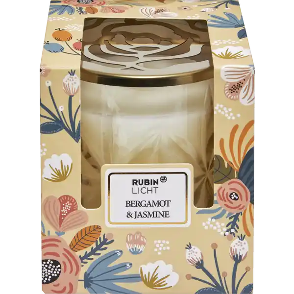 Rubin Licht Duftglas mit Golddeckel Bergamot & Jasmine: Цвет: Produktbeschreibung und details Brenndauer ca  Stunden Fllmenge ca  g Duftrichtung Bergamot ampamp Jasmine Kontaktdaten Dirk Rossmann GmbH Isernhgener Strae   Burgwedel wwwrossmannde     Warnhinweise und wichtige Hinweise Warnhinweise Bitte lassen Sie die Kerze nie unbeaufsichtigt brennen und beachten Sie die aufgefhrten Sicherheitssymbole Den Artikel nicht auf empfindliche Oberflchen stellen Enthlt Linalool Lilial und Linalylacetate Kann allergische Reaktionen hervorrufen Berhrung mit der Haut vermeiden
https://www.rossmann.de/de/haushalt-rubin-licht-duftglas-mit-golddeckel-bergamot-und-jasmine/p/4305615819822