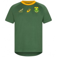 South Africa Springboks ASICS Rugby Kids Jersey 2114A098-300: Цвет: Brand: ASICS officially licensed product Material: 100% polyester Brand logo on the front Springboks emblem on the right chest South Africa Rugby emblem on the left chest elastic crew neck Raglan sleeves (short sleeve) fit: Regular Fit contrasting colored details durable and elastic material pleasant wearing comfort NEW, with label &amp; original packaging
https://www.sportspar.com/south-africa-springboks-asics-rugby-kids-jersey-2114a098-300