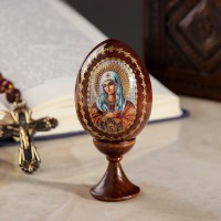 Сувенир Яйцо на подставке икона "Божья Матерь Умиление": 