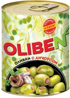 «OLIBEN», оливки крупные с анчоусами, 270г: 