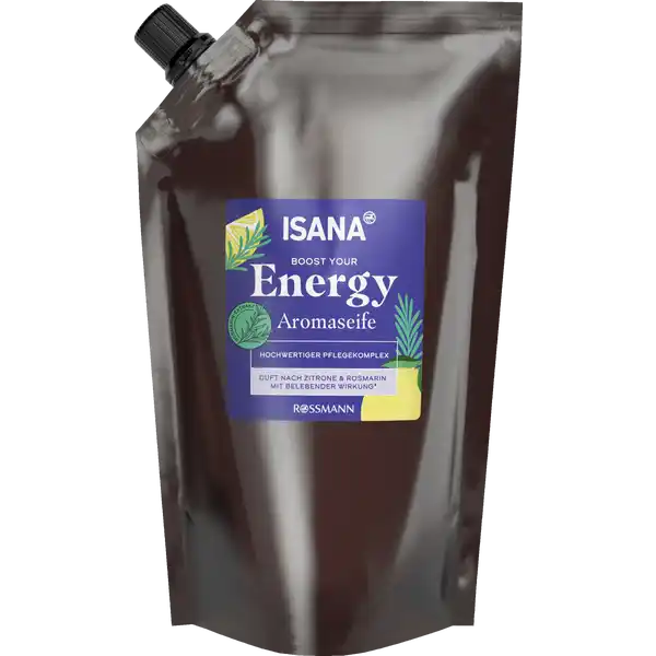 ISANA Boost your Energy Aromaseife Nachfllpack: Цвет: https://www.rossmann.de/de/pflege-und-duft-isana-boost-your-energy-aromaseife-nachfuellpack/p/4068134011305
Produktbeschreibung und details Unsere ISANA AROMASEIFE liefert Dir Deinen tglichen Energiekick mit dem belebenden Duft nach Zitrone und Rosmarin der dafr speziell von Experten mit der Givaudan MoodScentzTM Technologie entwickelt wurde Die Powerkombination aus feuchtigkeitsspendendem Glycerin und Rosmarinextrakt sorgt dabei fr intensive Pflegemomente hochwertiger Pflegekomplex Duft nach Zitrone ampamp Rosmarin mit belebender Wirkung Hautvertrglichkeit dermatologisch besttigt pHhautneutral vegan Kontaktdaten Dirk Rossmann GmbH Isernhgener Str   Burgwedel wwwrossmannde UrsprungslandHerkunftsort Deutschland Testurteile Qualittssiegel ampamp Verbandszeichen Inhaltsstoffe Aqua Sodium Laureth Sulfate Glycerin Cocamidopropyl Betaine Sorbitol CocoGlucoside Glyceryl Oleate Sodium Chloride Lactic Acid Sodium Lactate Niacinamide Parfum Rosmarinus Officinalis Leaf Extract Citric Acid Tocopherol Hydrogenated Vegetable Glycerides Citrate Sodium Citrate Sodium Benzoate Linalool Hexyl Cinnamal Limonene