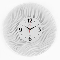 Часы настенные, интерьерные "Зебра ", бесшумные, d-34 см, белые: 