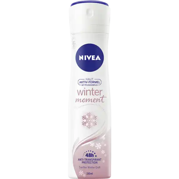 NIVEA Anti-Transpirant Spray Winter Moment: Цвет: Produktbeschreibung und details Mit sanftem Winderduft und Kaolinpuder  fr ein satinweiches Hautgefhl  h sicherer AntiTranspirantSchutz mit sanfter Pflege Ohne Alkohol Hautvertrglichkeit dermatologisch besttigt ohne Ethylalkohol Kontaktdaten Beiersdorf AG  Hamburg wwwniveacom Anwendung und Gebrauch Aus  vm Entfernung unter die Achsel sprhen Einwirken lassen Vor Gebrauch gut schtteln Inhaltsstoffe Butane Isobutane Propane Cyclomethicone Aluminum Chlorohydrate Isopropyl Palmitate Parfum Kaolin Persea Gratissima Oil Octyldodecanol Disteardimonium Hectorite Dimethicone Propylene Carbonate Dimethiconol Geraniol Linalool AlphaIsomethyl Ionone Benzyl Alcohol Limonene Warnhinweise und wichtige Hinweise Warnhinweise GEFAHR Extrem entzndbares Aerosol Behlter steht unter Druck Kann bei Erwrmung bersten Von Hitze heien Oberflchen Funken offenen Flammen und anderen Zndquellen fernhalten Nicht rauchen Nicht gegen offene Flamme oder andere Zndquelle sprhen Nicht durchstechen oder verbrennen auch nicht nach Gebrauch Benutzung nur entsprechend Verwendungszweck Vor Sonneneinstrahlung schtzen Nicht Temperaturen ber C aussetzen Darf nicht in die Hnde von Kindern gelangen Nur entleerte Dosen in die Wertstoffsammlung geben Lngeres Sprhen und direktes Einatmen vermeiden Nicht in die Augen sprhen Nicht auf gereizter oder geschdigter Haut anwenden
https://www.rossmann.de/de/pflege-und-duft-nivea-anti-transpirant-spray-winter-moment/p/4005900843494