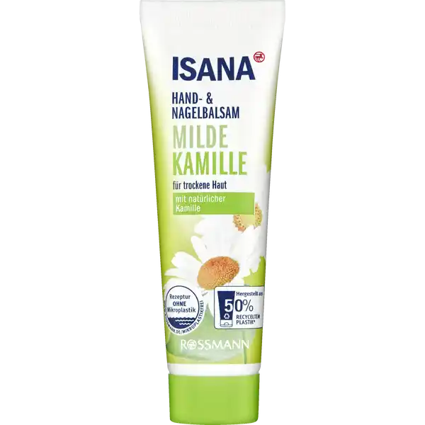 ISANA Hand amp Nagelbalsam Milde Kamille Reisegre: Цвет: https://www.rossmann.de/de/pflege-und-duft-isana-hand--und-nagelbalsam-milde-kamille-reisegroesse/p/4305615610061
Produktbeschreibung und details ISANA HAND ampamp NAGELBALSAM MILDE KAMILLE pflegt trockene und beanspruchte Hnde Die wertvolle Wirkstoffkombination mit Panthenol Glycerin und KamillenExtrakt spendet Feuchtigkeit und verbessert die Stabilitt und Flexibilitt der Ngel Die hochwertige Pflegeformel untersttzt die natrliche Regeneration und sorgt fr ein wohltuendes Gefhl zarter und geschmeidiger Hnde Die Creme zieht schnell ein und hinterlsst keinen Fettfilm fr trockene Haut mit natrlichem KamillenExtrakt Hautvertrglichkeit dermatologisch besttigt pHhautneutral diese Rezeptur ist vegan und zu  ohne Mikroplastik Tube aus  recyceltem Plastik ohne Verschluss Kontaktdaten Dirk Rossmann GmbH Isernhgener Strae   Burgwedel wwwrossmannde UrsprungslandHerkunftsort Deutschland Testurteile Qualittssiegel ampamp Verbandszeichen Inhaltsstoffe Aqua Glycerin Cetyl Alcohol Isopropyl Palmitate Panthenol Glyceryl Stearate Butyrospermum Parkii Butter Prunus Amygdalus Dulcis Oil Chamomilla Recutita Flower Extract Bisabolol Parfum Lactic Acid Citric Acid Phenoxyethanol Propylene Glycol Sodium Benzoate Potassium Sorbate Sodium Cetearyl Sulfate Linalool Citronellol Benzyl Salicylate Hexyl Cinnamal AlphaIsomethyl Ionone