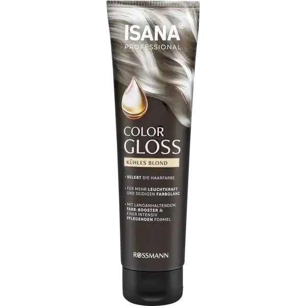 ISANA PROFESSIONAL Gloss khles Blond: Цвет: https://www.rossmann.de/de/pflege-und-duft-isana-professional-gloss-kuehles-blond/p/4068134000507
Produktbeschreibung und details Verleiht dem Haar einen Glanzauftritt  ISANA Professional Color Gloss Khles Blond intensiviert Ihre Haarfarbe Die pflegende Formel reaktiviert die Farbe und sorgt fr brillanten Farbglanz und gesund aussehendes Haar  ganz ohne Silikone Das Color Gloss ist ideal als Anwendung zwischen zwei Colorationen belebt die Haarfarbe fr mehr Leuchtkraft und seidigen Farbglanz mit langanhaltendem FarbeBooster ampamp einer intensiv pflegenden Formel ohne Silikone Rezeptur zu  ohne Mikroplastik Kontaktdaten Dirk Rossmann GmbH Isernhgener Str   Burgwedel wwwrossmannde Testurteile Qualittssiegel ampamp Verbandszeichen Anwendung und Gebrauch Waschen Sie Ihr Haar mit einem milden Shampoo Verwenden Sie geeignete Handschuhe und tragen Sie das Color Gloss gleichmig vom Ansatz bis in die Spitzen in handtuchtrockenes Haar auf Fr ideale Farbergebnisse  Minuten einwirken lassen Wenn Sie nur eine Farbauffrischung mchten reichen auch  Minuten Einwirkzeit Anschlieend das Haar grndlich aussplen und wie gewohnt trocknen und stylen Inhaltsstoffe AQUA CETEARYL ALCOHOL C ALKANE PROPYLENE GLYCOL CETRIMONIUM CHLORIDE BEHENTRIMONIUM CHLORIDE BETAINE GLYCERYL LAURATE MACADAMIA TERNIFOLIA SEED OIL PANTHENOL ISOPROPYL ALCOHOL PARFUM BENZYL ALCOHOL CITRIC ACID BASIC BLUE  BASIC RED  Warnhinweise und wichtige Hinweise Warnhinweise Geeignete Handschuhe tragen Nicht zur Frbung von Wimpern und Augenbrauen verwenden Nach Anwendung Haare gut splen Kontakt mit den Augen vermeiden Sofort Augen splen falls das Erzeugnis mit den Augen in Berhrung gekommen ist Auer Reichweite von Kindern aufbewahren