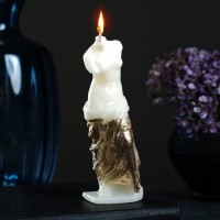 Фигурная свеча "Венера №2" молочная с поталью 12см: 