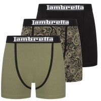 Lambretta Paisley Herren Boxershorts 3er-Pack SS1065-KHAKI/BLK: Цвет: Marke Lambretta Set besteht aus drei Boxershorts Material   Baumwolle   Elasthan Markenschriftzug auf dem Bund enganliegende Passform ohne Eingriff Flachnhte fr weniger Reibung regulre Passform weiches Hautgefhl angenehmer Tragekomfort NEU mit Etikett ampamp OVP
Все характеристики: РАЗМЕР: S; M; L; XL; 2XL
ЦВЕТ: Lambretta Retro Herren Boxershorts 3er-Pack SS0706-BLACK;Lambretta Multi Herren Boxershorts 3er-Pack SS1061-NAVY;Lambretta Paisley Herren Boxershorts 3er-Pack SS1065-KHAKI/BLK;Lambretta Retro Herren Boxershorts 3er-Pack SS8204-BLK/GRY/WHT
https://www.sportspar.de/lambretta-paisley-herren-boxershorts-3er-pack-ss1065-khaki/blk