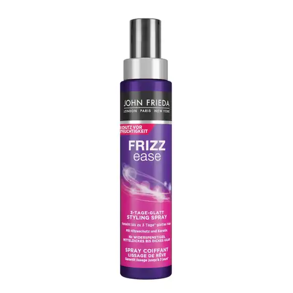 JOHN FRIEDA FRIZZ ease 3-Tage-Glatt Styling Spray: Цвет: Produktbeschreibung und details fr widerspenstiges mitteldickes bis dickes Haar verleiht bis zu  Tage glattes Haar mit Hitzeschutz und Keratin  h Schutz vor Luftfeuchtigkeit Kontaktdaten Kao Germany GmbH D Darmstadt UrsprungslandHerkunftsort Made in EU Anwendung und Gebrauch Auf feuchtem oder nassem Haar anwenden nicht auf trockenem Haar Mit  Sprhsten beginnen Je nach Haarlnge und dicke mehr oder weniger verwenden Das Haar kmmen um das Produkt gleichmig zu verteilen und glatt fhnen Abschlieend das Haar in einzelne Partien abteilen und mit einem Gltteisen gltten Inhaltsstoffe Aqua Alcohol Polysilicone Lactic Acid Benzyl Alcohol Dipropylene Glycol Parfum Malic Acid Steartrimonium Chloride Disodium EDTA Isopropyl Alcohol Sodium Hydroxide Hydrolyzed Keratin Sodium Benzoate Phenoxyethanol Potassium Sorbate Hexyl Cinnamal Limonene Linalool
https://www.rossmann.de/de/pflege-und-duft-john-frieda-frizz-ease-3-tage-glatt-styling-spray/p/5037156276794