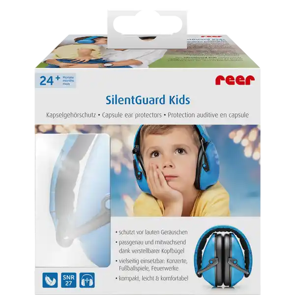 reer SilentGuard Kids Gehrschutz blau: Цвет: Produktbeschreibung und details Euer Kind hat unglaublich viel Spa auf Festivals oder Straenfesten es liebt Feuerwerke und Konzerte Der SilentGuard Kids Gehrschutz fr Kinder ist der ideale Begleiter fr alle Kinder die Spa an lebhaften und lauten Orten haben wollen Denn so viel Spa Musik und das Leuchten von Raketen macht fr die empfindlichen Ohren von Kindern ist es eine Belastung Da ist ein Gehrschutz speziell fr die Bedrfnisse von Kindern nicht nur sinnvoll sondern schtzt die Gesundheit Der Gehrschutz ist auerdem zusammenfaltbar und nimmt damit kaum Platz weg damit Sie Ihn berall mit hinnehmen knnen wo es hoch hergeht Die besonders leichten Gehrkapseln dieses Gehrschutzes reduzieren den Schall besonders effektiv mit einem SNR von  Im Bereich in dem Erwachsene Kinder und Babys besonders empfindlich sind und gut hren dmpfen die Kpfhrer die Gerusche sogar um etwa dB Das macht aus dem Rauschen einer Hauptstrae das sanfte Flstern einer ruhigen Wohnstrae bei Nacht Die Gehrkapseln sind durch individuell federnde Aufhngungen am Bgel befestigt Damit wird der Druck auf den Kopf Ihres Kindes reduziert Der Gehrschutz hlt gerade so fest dass der Schallschutz optimal ist presst die Gehrkapseln aber nicht fester als ntig auf die Ohren fr maximalen Tragekomfort ohne Kopfschmerzen Der Bgel ist stufenlos grenverstellbar und damit mitwachsend bereitet also Kindern und Eltern lange Zeit Freude und viel Freizeitspa ab  Monate Kapselgehrschutz schtzt vor lauten Geruschen passgenau und mitwachsend dank verstellbarer Kopfbgel vielseitig einsetzbar Konzerte Fuballspiele Feuerwerke kompakt leicht ampamp komfortabel
https://www.rossmann.de/de/baby-und-spielzeug-reer-silentguard-kids-gehoerschutz-blau/p/4013283530832