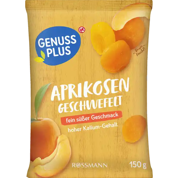 GENUSS PLUS Aprikosen geschwefelt: Цвет: Produktbeschreibung und details Lust auf einen kleinen typisch orangefarbenen Aprikosensnack Oder braucht dein Msli etwas Pep Unsere geschwefelten Aprikosen kommen direkt aus der trkischen Sonne zu dir  und dienen dir zwischendurch oder auch beim Kochen als prima Ballaststoffquelle versorgen dich aber auch mit ordentlich viel Kalium fein ser Geschmack hoher KaliumGehalt glutenfrei laktosefrei vegan Von Natur aus vegan glutenfrei und laktosefrei Laktosegehalt unter  gg Lebensmittelunternehmer Name Dirk Rossmann GmbH Adresse Isernhgener Str   Burgwedel Germany wwwrossmannde      Testurteile Qualittssiegel ampamp Verbandszeichen Rechtlich vorgeschriebene Produktbezeichnung Aprikosen ganz getrocknet entsteint geschwefelt ohne Zuckerzusatz enthlt von Natur aus Zucker Zutaten Aprikosen getrocknet Kann Spuren von SCHALENFRCHTE und ERDNSSEN enthalten Nhrwerte Durchschnittliche Nhrwertangaben pro  g pro  Portion  Portion  g Energie  kj   kcal  kj   kcal Fett  g amplt  g davon  gesttigte Fettsuren  g  g Kohlenhydrate  g  g davon  Zucker  g  g Ballaststoffe  g  g Eiwei  g  g Salz  g amplt  g NRV NRV Kalium  mg    mg   Gebrauch Aufbewahrung und Verwendung Aufbewahrungs und Verwendungsbedingungen Trocken und vor Wrme geschtzt lagern Warnhinweise und wichtige Hinweise Warnhinweise ACHTUNG Auch entsteinte Frchte knnen vereinzelt Steine oder Bruchstcke von Steinen enthalten Genie unsere leckeren Aprikosen im Rahmen einer abwechslungsreichen und ausgewogenen Ernhrung sowie einer gesunden Lebensweise
https://www.rossmann.de/de/lebensmittel-genuss-plus-aprikosen-geschwefelt/p/4305615839615